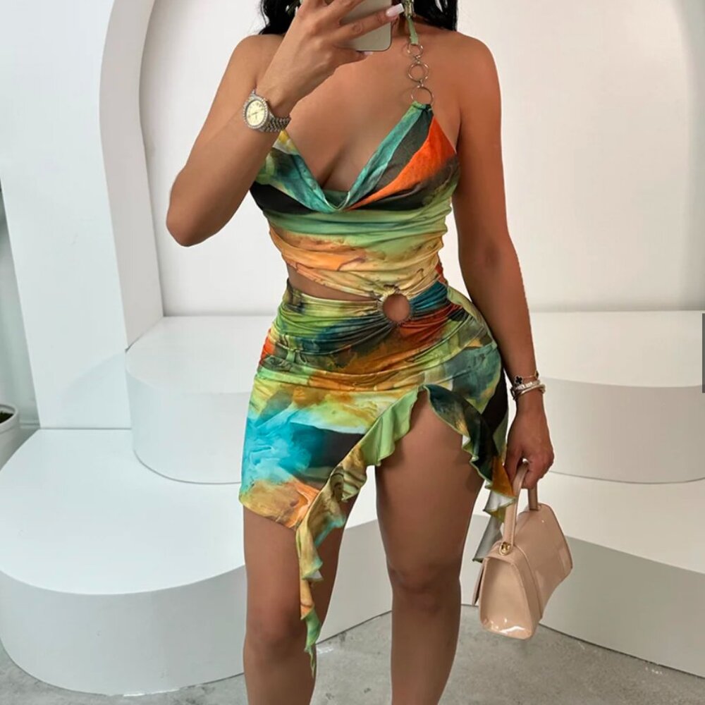 Sexy cut-out body con mini dress